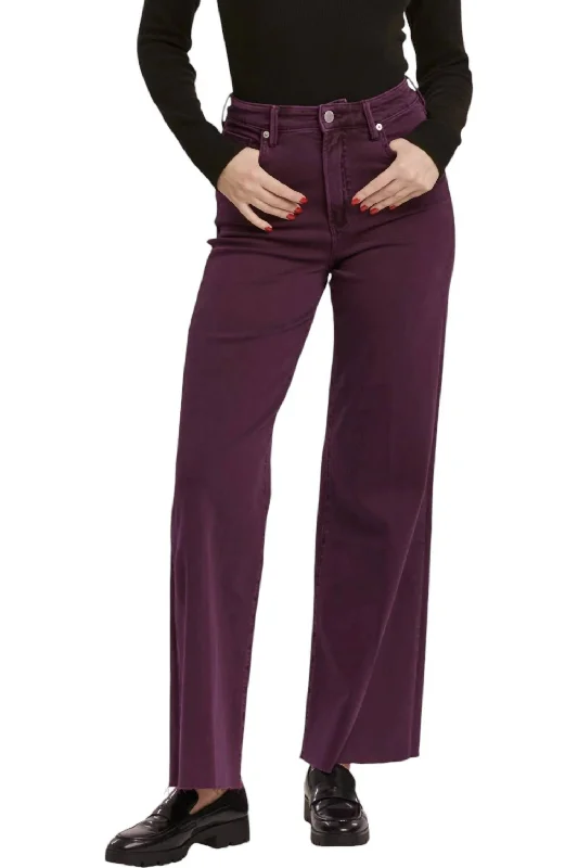 Women's Jodhpurs with Keyhole CollarFiona High Rise Wide Leg Jeans In Morsaki Purple