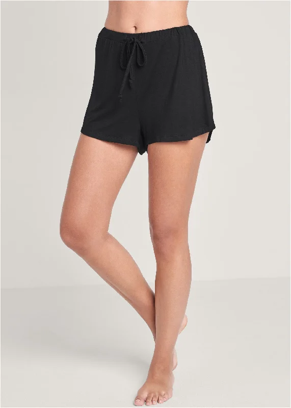 Women's Athletic ShortsPajama Shorts - Black