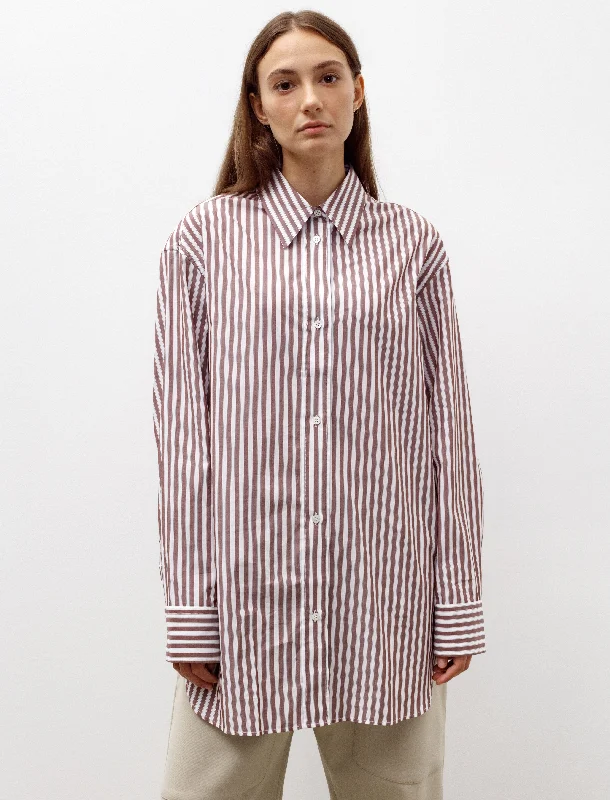 Women's Blouse with ZipperSantos Shirt Rosewood/White