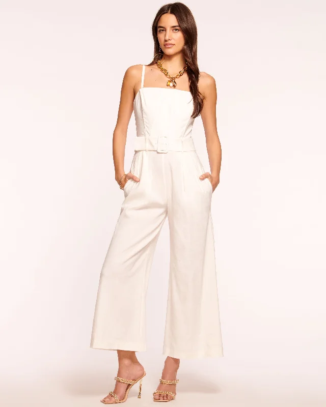 Women's Jumpsuits with High CollarDelia Cropped Belted Jumpsuit