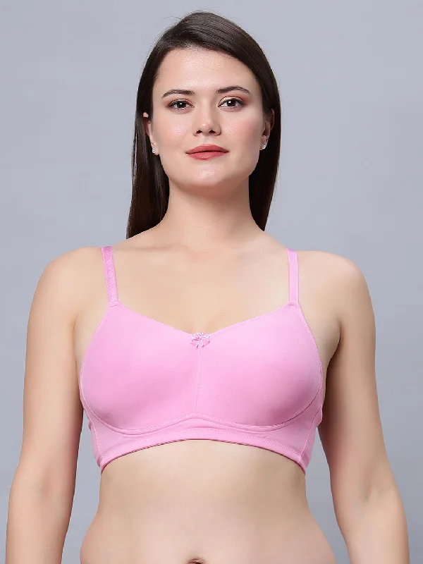 strapless bra with silicone stripsFull Coverage Non Padded Bra Pink color (Pack of 1)