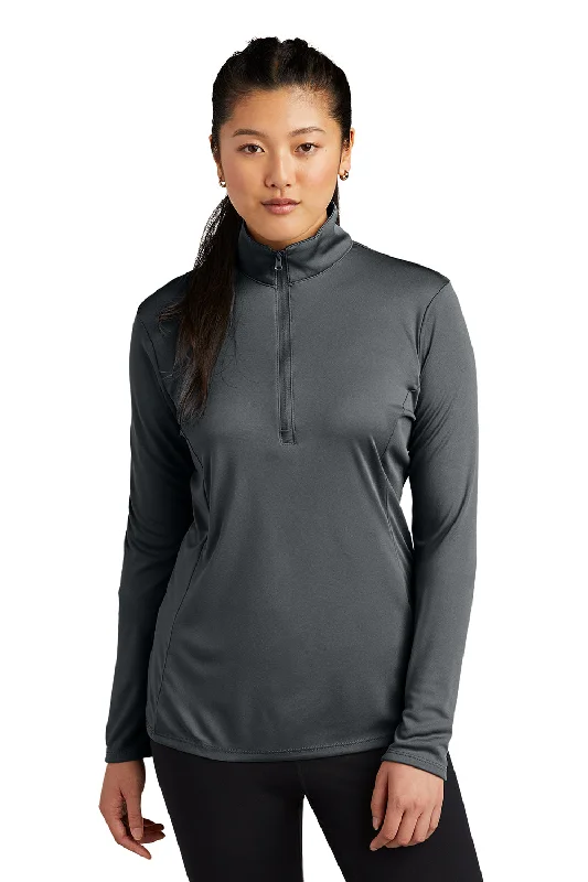 Women's Hooded Sweatshirts with Ribbed LiningSport-Tek Womens Competitor Moisture Wicking 1/4 Zip Sweatshirt - Iron Grey