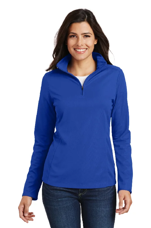 Women's Hooded Sweatshirts with Tapered WaistPort Authority Womens Moisture Wicking 1/4 Zip Sweatshirt - True Royal Blue - Closeout