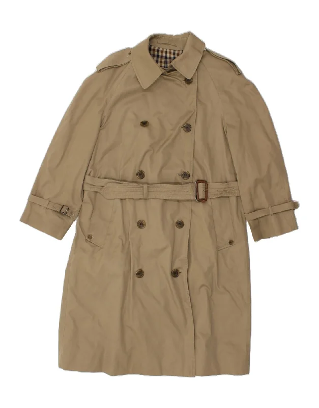 Women's Coats with PocketsAQUASCUTUM Womens Trench Coat UK 16 Large Beige Cotton