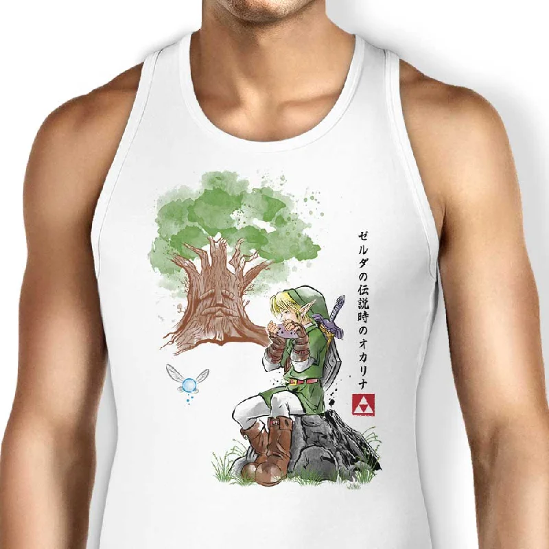 Women's Blouse with Mandarin CollarGreat Deku Watercolor - Tank Top