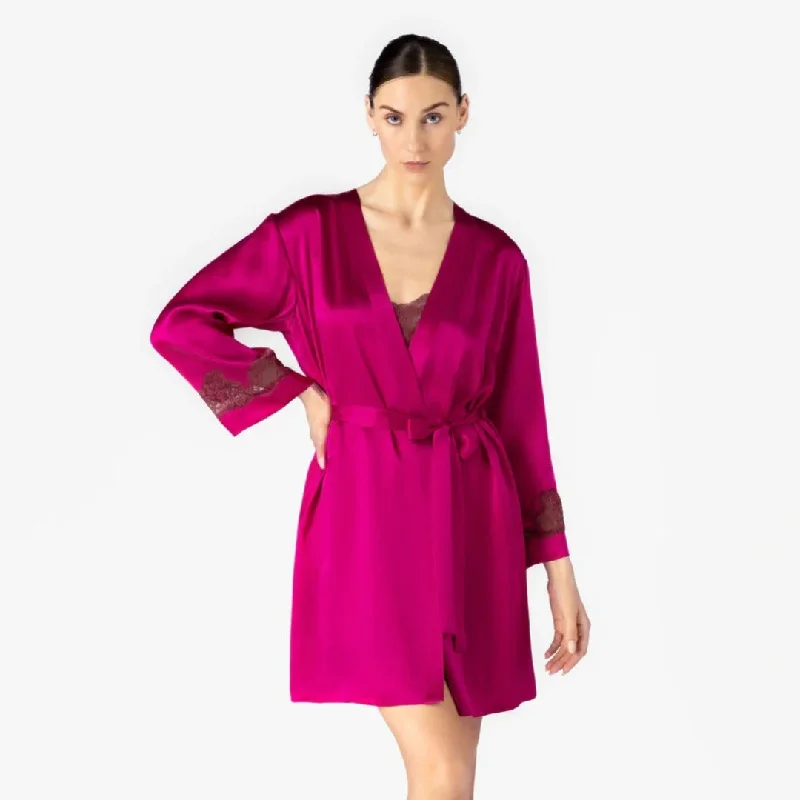 women's pajamas for those who seek cozy, all-night comfortNK iMode Morgan Iconic Short Silk Robe