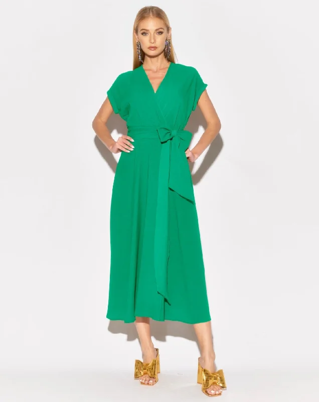 Women's One-Shoulder DressesJasmine Midi Dress - Emerald