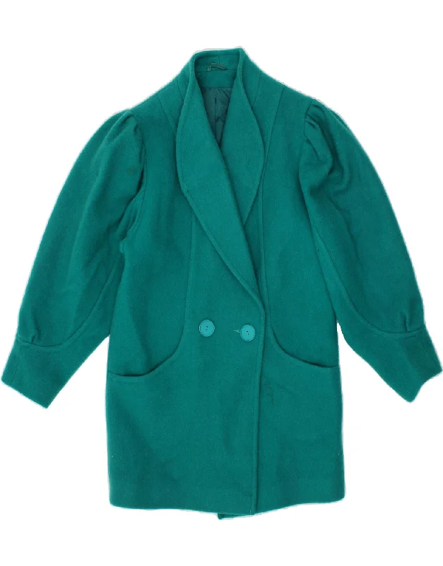 Women's Parka CoatsVINTAGE Womens Overcoat UK 14 Medium Turquoise New Wool