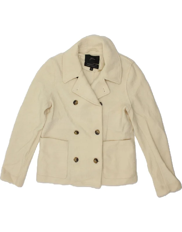 Women's Wool CoatsJ. CREW Womens Pea Coat US 8 Medium White Wool