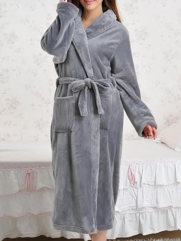 affordable women's pajama setsRobe de Chambre Longue Polaire Femme "Gris"