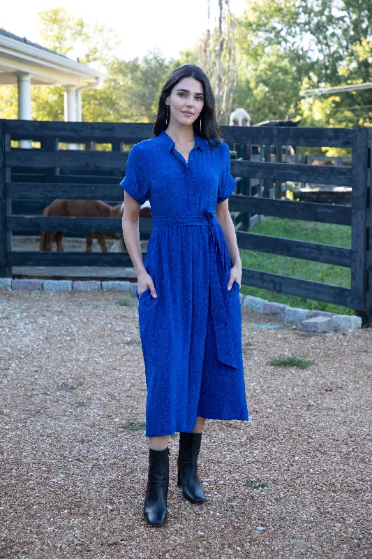 Women's Shawl Collar DressesSt. Germain Silk Midi Dress