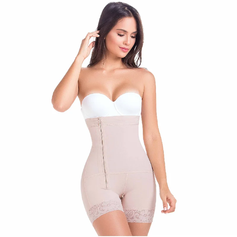 open-bust waist trainer with lace details for a feminine touchMaríaE 9143 | Faja Colombiana Moldeadora Cintura Alta | Powernet