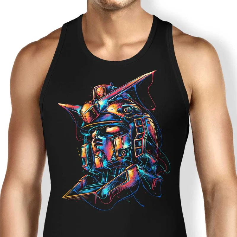 Women's Blouse with U-Shaped NeckColorful Mecha - Tank Top