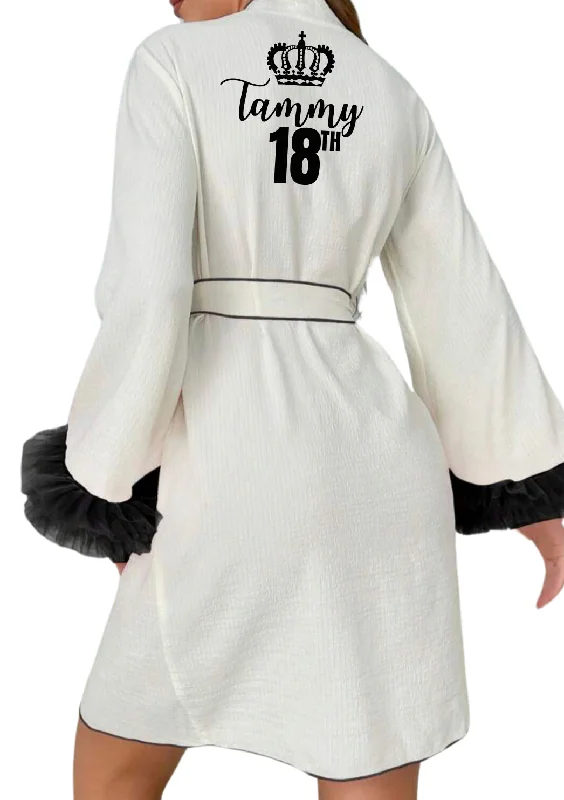 women's button-down pajama shirtsTwo Tone Personalised Robe