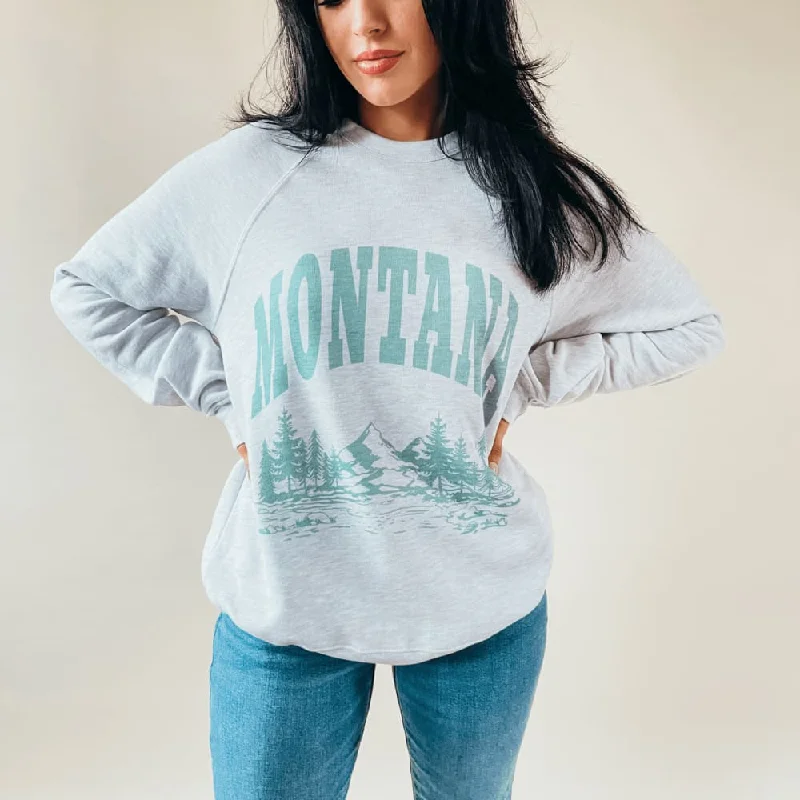 Women's Hooded Sweatshirts with Paisley LiningMontana Crewneck