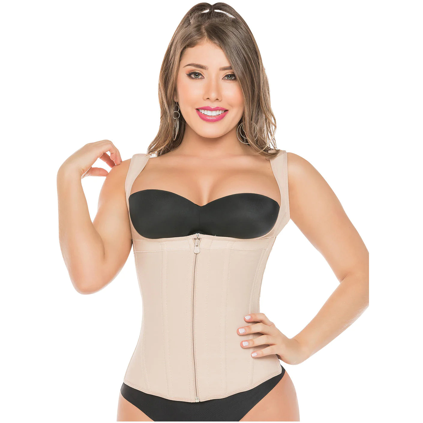 body shaper with mesh panels for breathability314 Chaleco thick strap