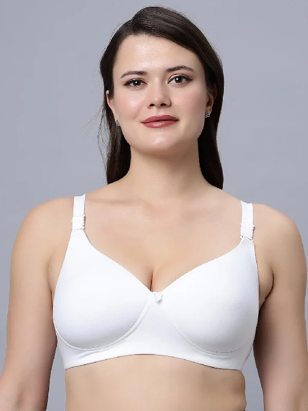 lace-trimmed convertible bra for special eventsPadded Medium Coverage White Color T-shirt Bra (Pack of 1)