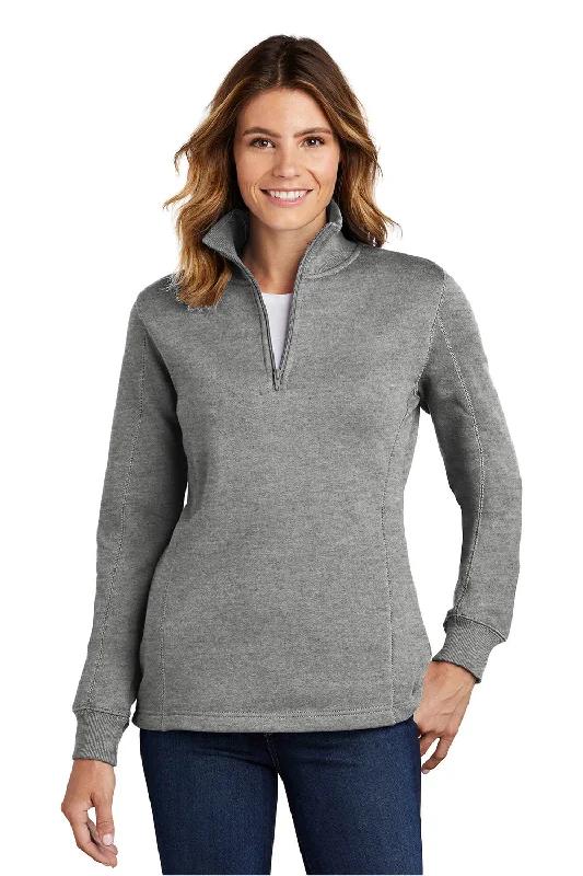 Women's Hooded SweatshirtsSport-Tek Womens Shrink Resistant Fleece 1/4 Zip Sweatshirt - Heather Vintage Grey