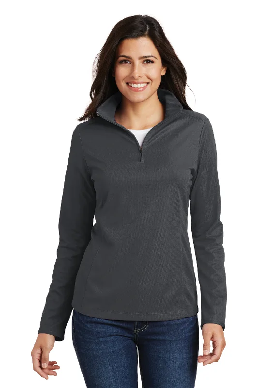 Women's Hooded Sweatshirts with Hidden PocketsPort Authority Womens Moisture Wicking 1/4 Zip Sweatshirt - Battleship Grey