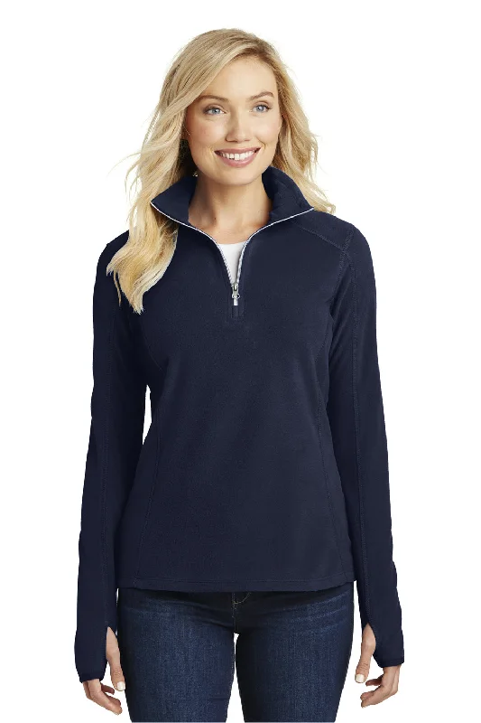 Women's Hooded Sweatshirts with Heavyweight FabricPort Authority Womens Pill Resistant Microfleece 1/4 Zip Sweatshirt - True Navy Blue