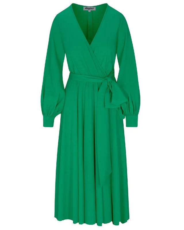 Women's Pleated DressesVenus Midi Dress - Emerald