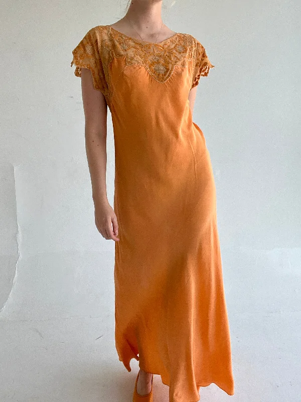 women's pajamas with a blend of comfort, style, and functionalityHand Dyed Burnt Orange Silk Dress