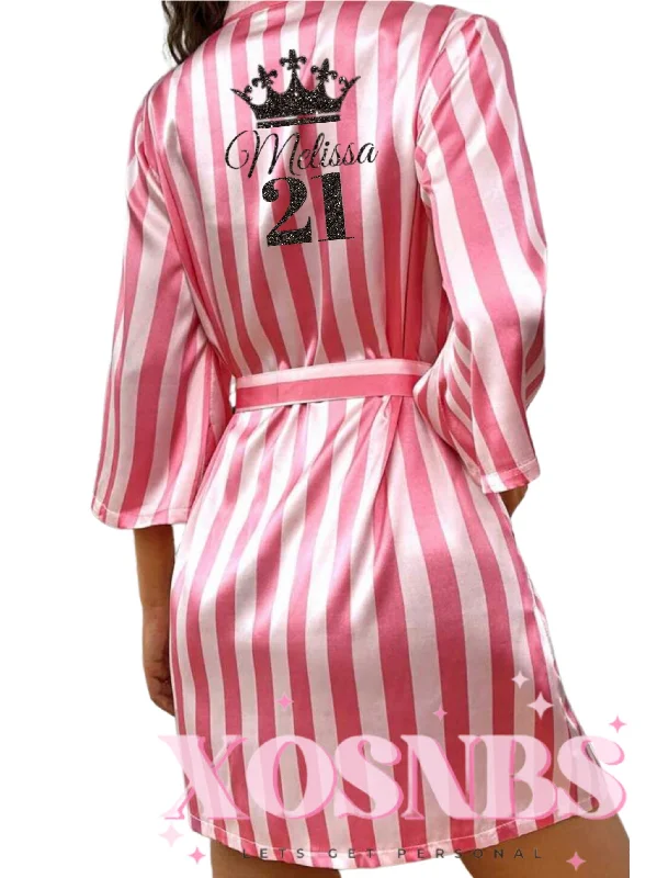 women's pajamas for those who want to feel pampered and lovedStripe Satin Robe