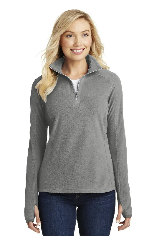 Women's Hooded Sweatshirts with Moisture-Wicking FabricPort Authority Womens Pill Resistant Microfleece 1/4 Zip Sweatshirt - Pearl Grey