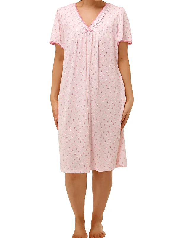 women's pajamas featuring animal printsSchrank Style SK300T Tulips Cotton Nightie