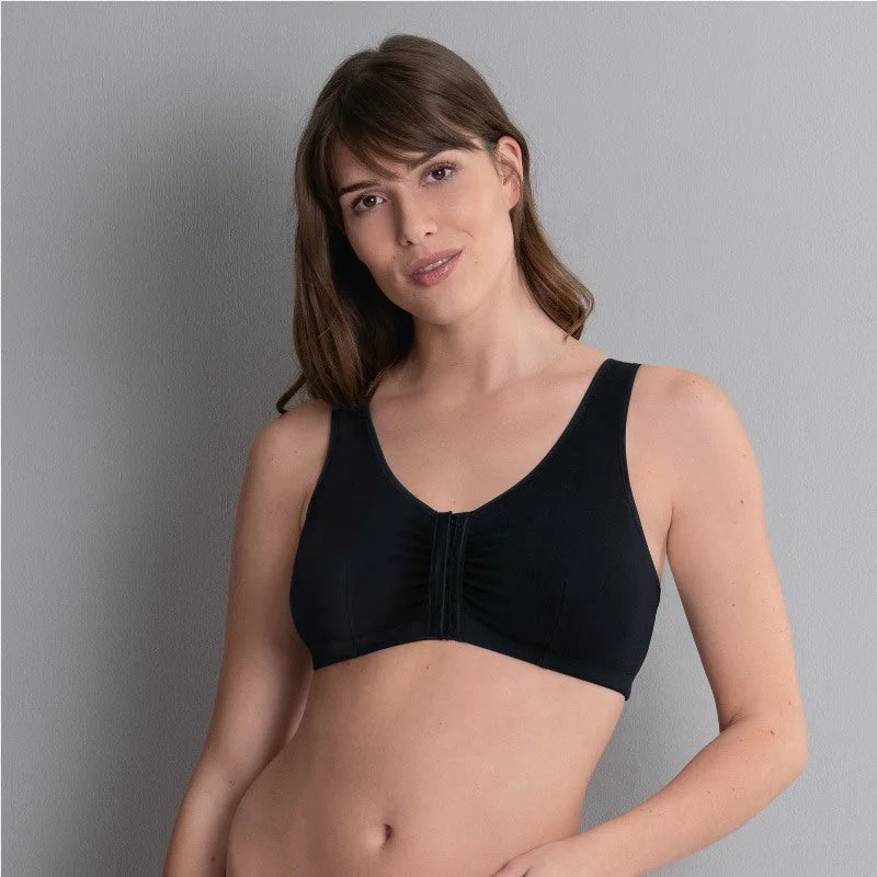 seamless bra with lace detailingANITA HAZEL POST MASTECTOMY BLACK