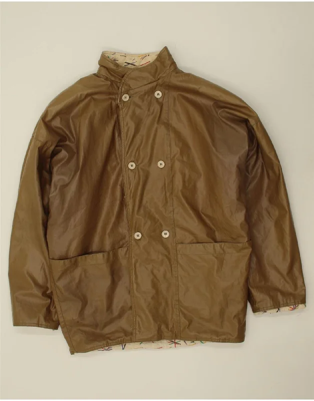 Women's Bomber CoatsVINTAGE Womens Reversible Overcoat UK 20 2XL Brown