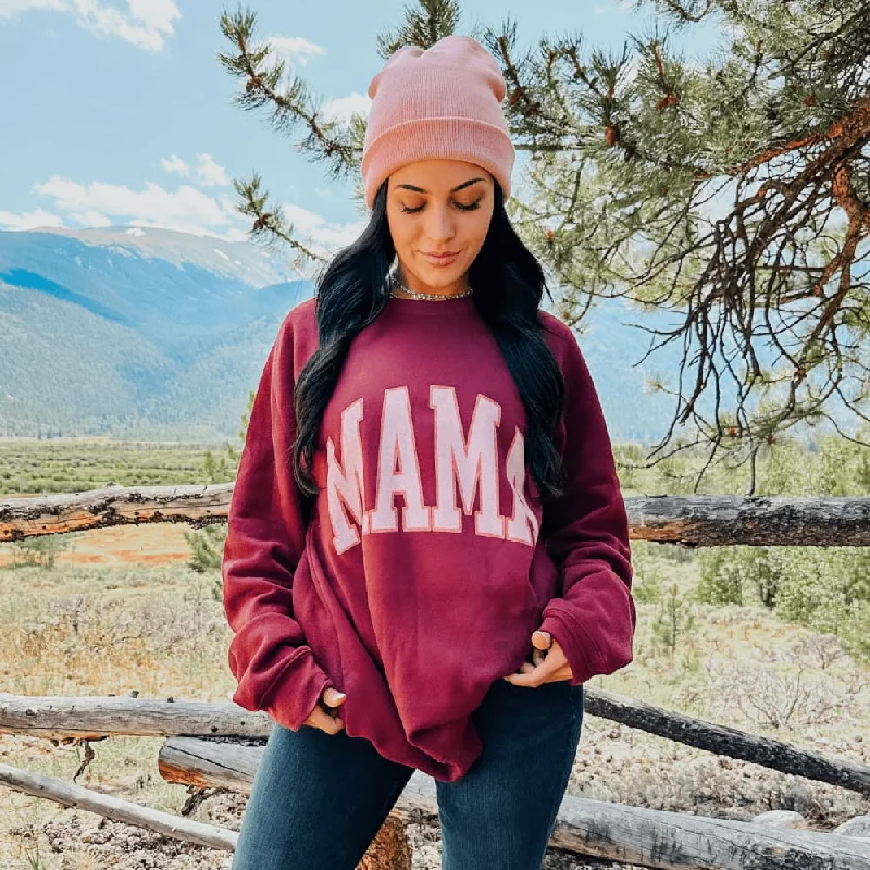 Women's Hooded Sweatshirts with Wool LiningFall Mama Sweatshirt - Maroon