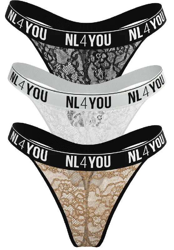 floral lace panties with a cheeky cutПромо Пакет - 3 броя Дамски прашки