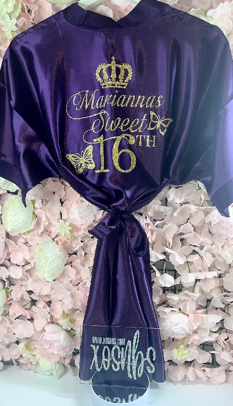 women's pajamas for those who cherish softnessKids | Personalised Satin Robes | Purple