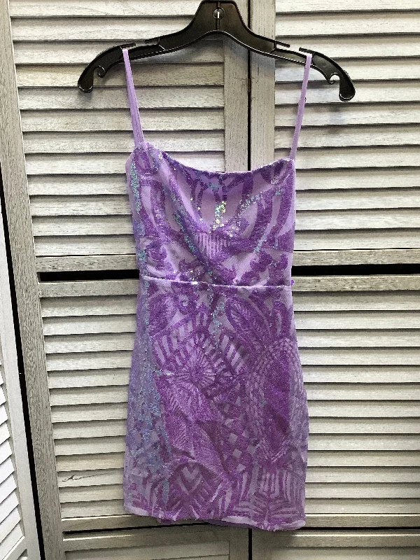 Women's Collarless DressesDress Party Short By Clothes Mentor In Purple, Size: M