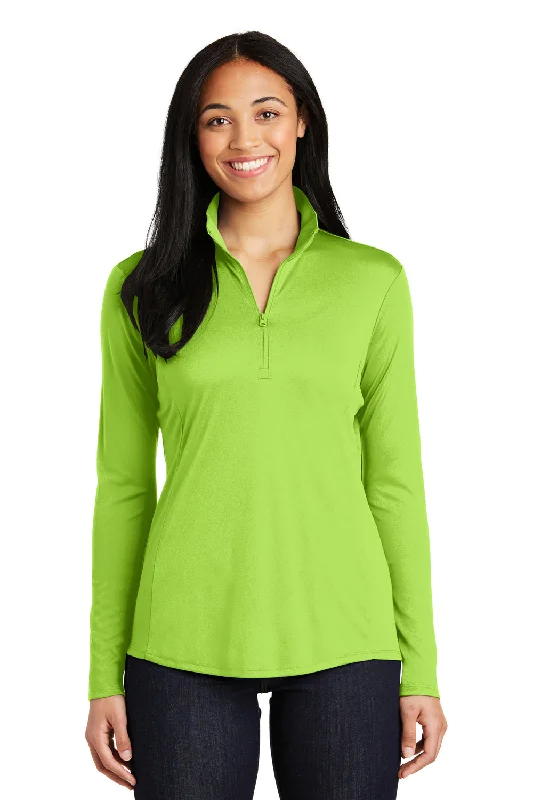 Women's Hooded Sweatshirts with Abstract LiningSport-Tek Womens Competitor Moisture Wicking 1/4 Zip Sweatshirt - Lime Shock Green - Closeout