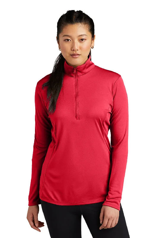 Women's Hooded Sweatshirts with Bamboo LiningSport-Tek Womens Competitor Moisture Wicking 1/4 Zip Sweatshirt - True Red