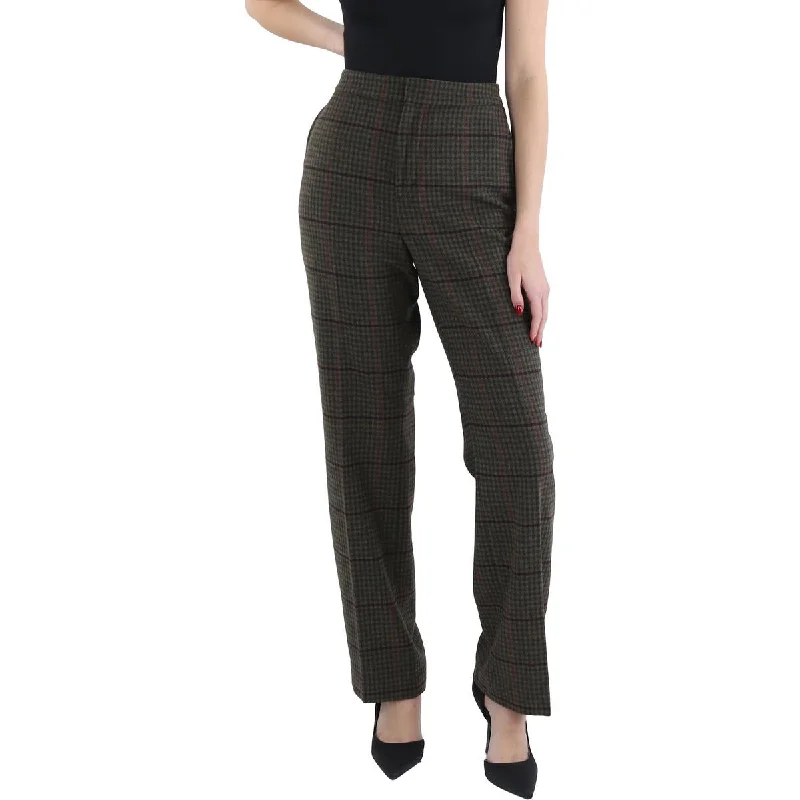 Women's Jodhpurs with Boat CollarWomens Wool Blend High Rise Straight Leg Pants