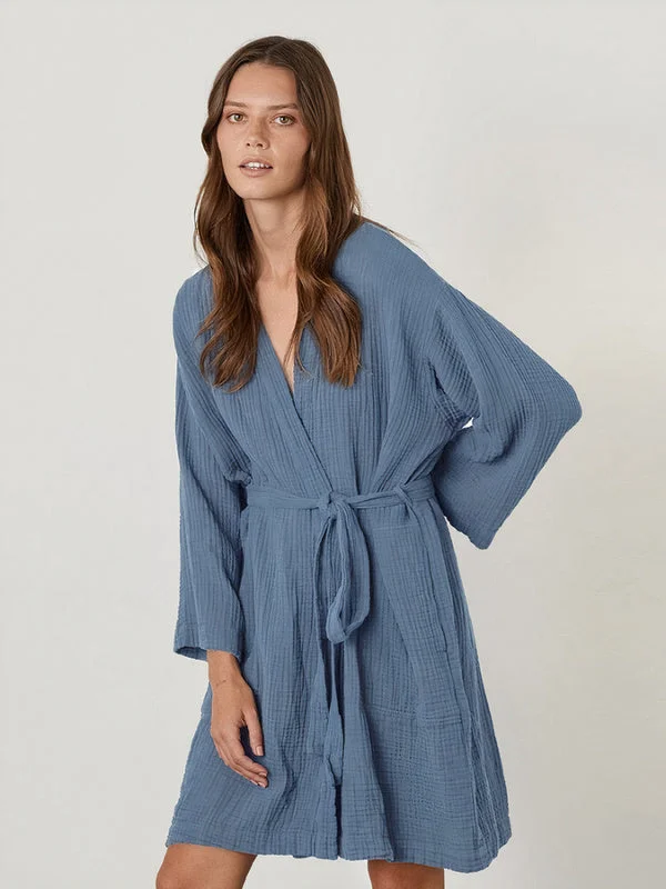 women's pajamas for those who love to stay in and relaxRobe de Chambre Femme Hiver en Coton "Bleu"