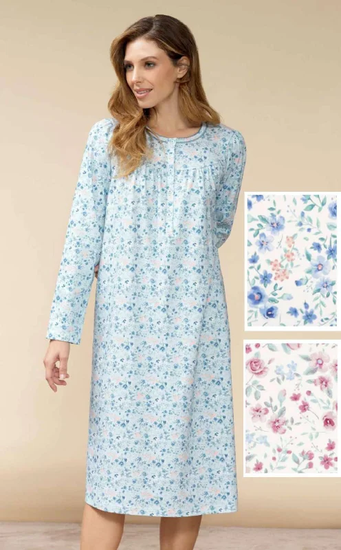 women's pajamas with snap buttonsLinclalor Long Sleeved nightie LP292899