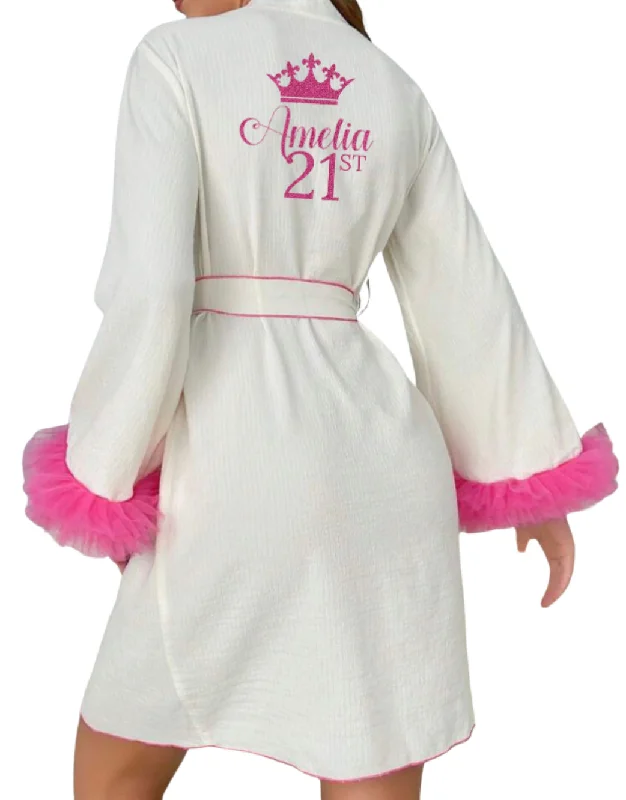 women's pajamas featuring animal printsTwo Tone Personalised Robe