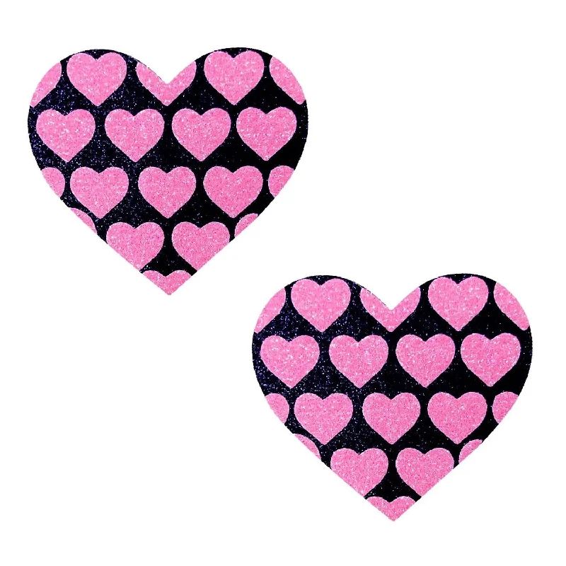 backless bra with invisible strapsPink Heart Neon Valentines Black Glitter Heart  Nipple Cover Pasties