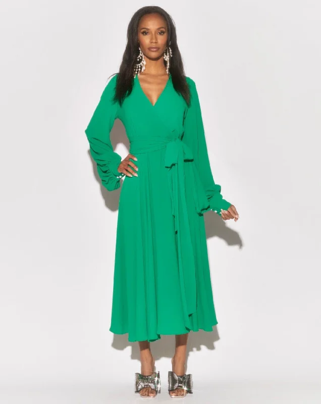 Women's Boat-Neck DressesLilyPad Midi Dress - Emerald