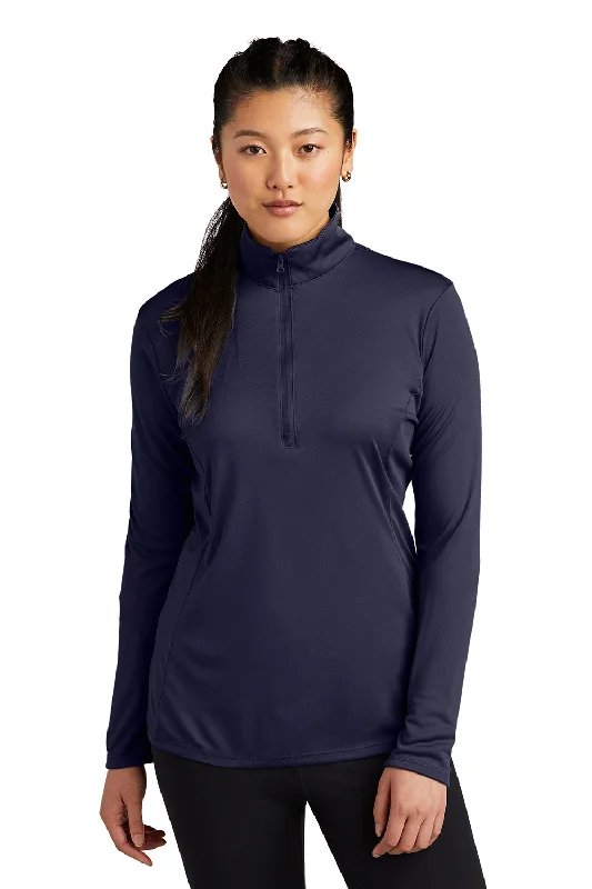 Women's Hooded Sweatshirts with Terry Cloth LiningSport-Tek Womens Competitor Moisture Wicking 1/4 Zip Sweatshirt - True Navy Blue