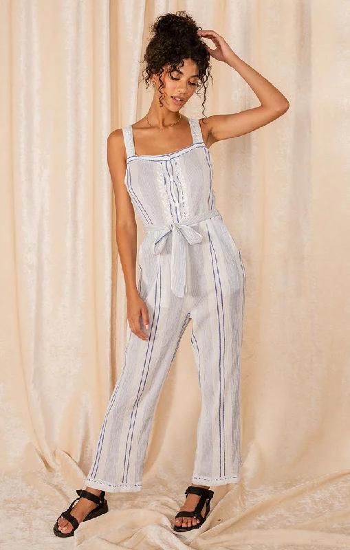 Women's Jumpsuits with Collarless DesignAerywna Belted Jumpsuit