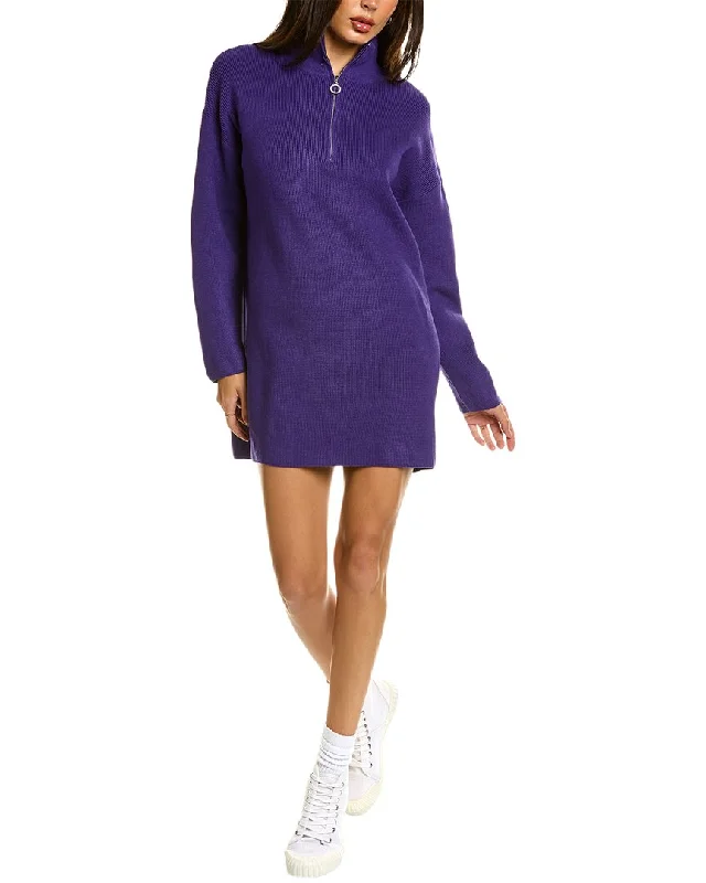 Women's Notched Collar SweatersANNA KAY Wool-Blend Sweaterdress