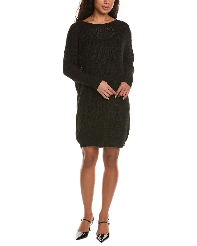 Women's Notched Collar Sweatersbeachlunchlounge Oversize Sweaterdress