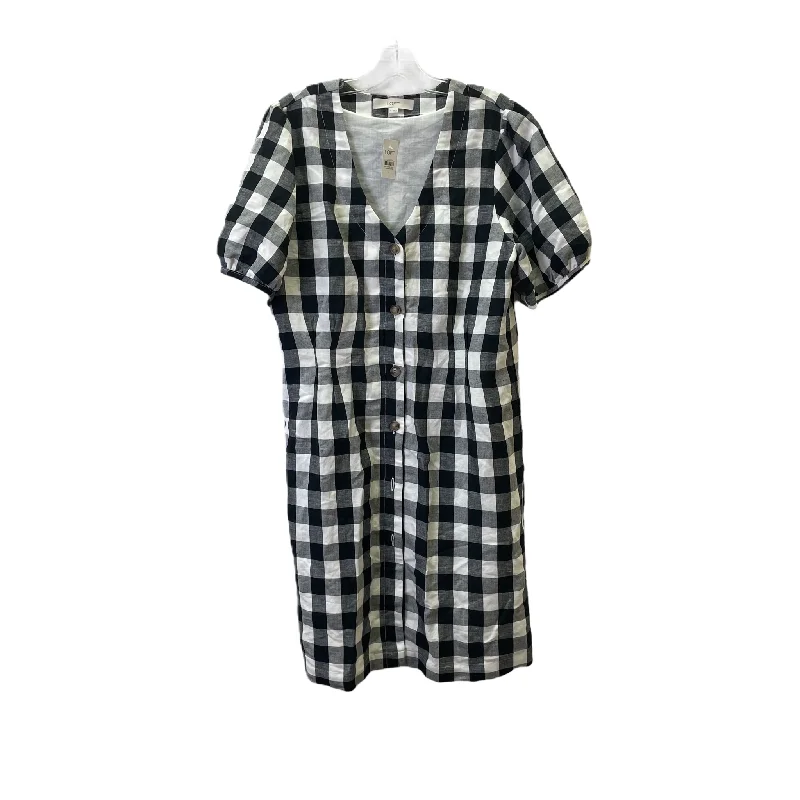 Women's Low Collar DressesBlack & White Dress Casual Short By Loft, Size: L