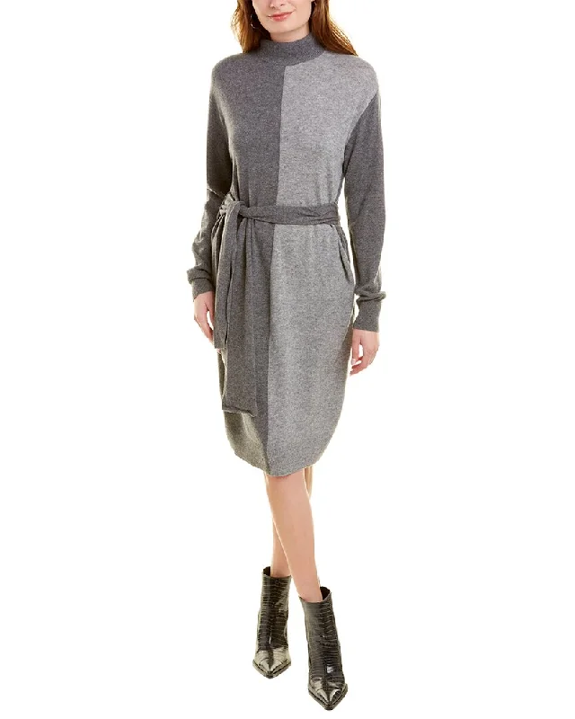 Women's Lapel Collar SweatersHalston Bria Turtleneck Wool & Cashmere-Blend Sweaterdress