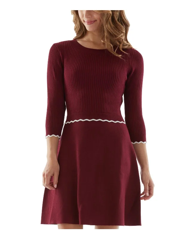 Women's Angora SweatersJuniors Womens Knit Ribbed Sweaterdress